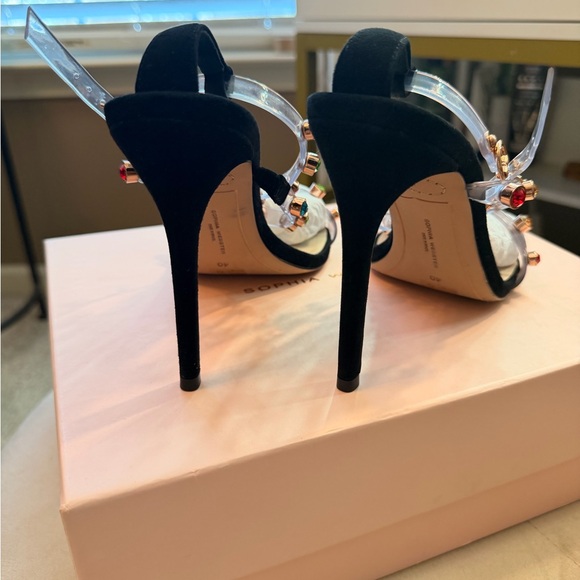 Sophia Webster Black Heels with Multicolor Gem Straps - Picture 2 of 4